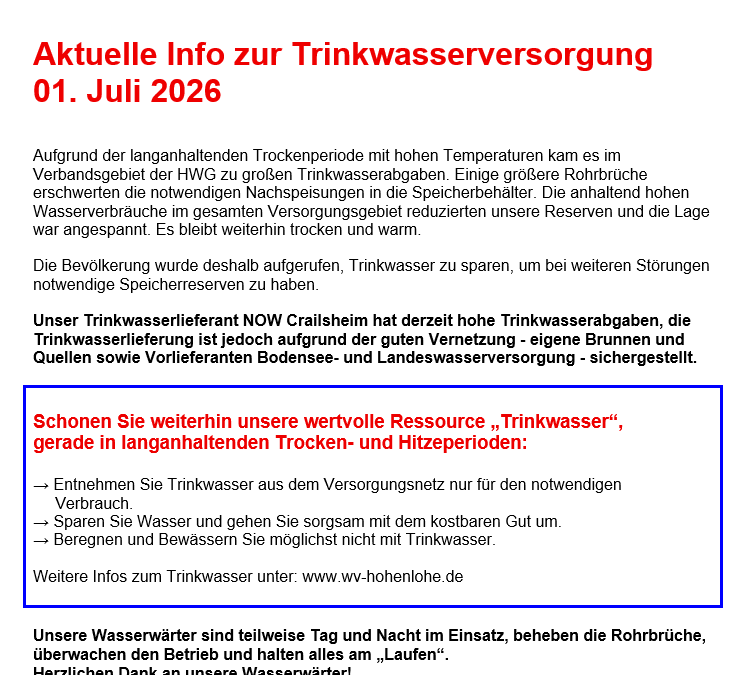 Info Trinkwasser